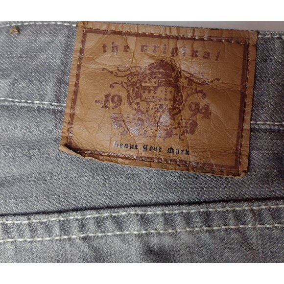 PJ Mark Men's Gray Relaxed Denim Jeans Size 34 x 32 Straight Leg Streetwear - Picture 6 of 8